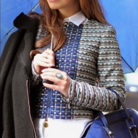 Anthropologie Jackets & Blazers - Anthropologie Greylin pattern blue jacket